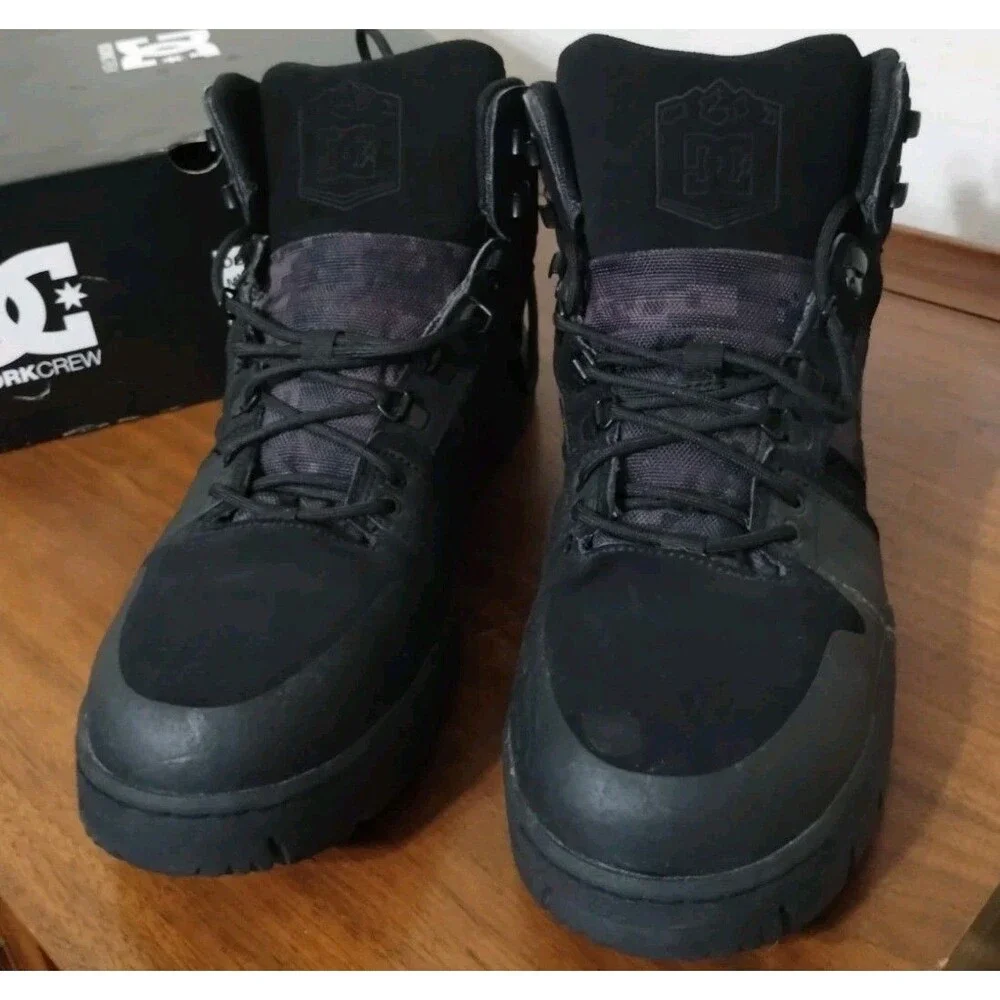 DC PURE Men's Black/Dark Gray Camo Composition Toe High-top Work Boots  Size 11W